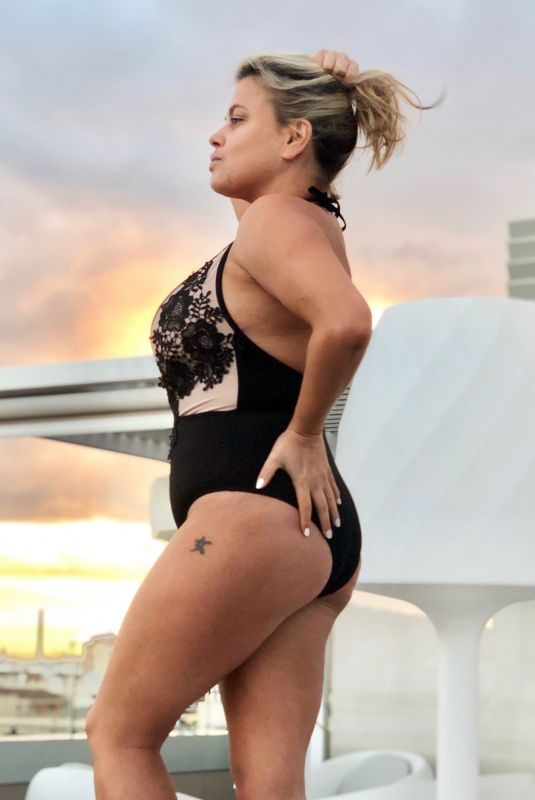 NADIA ESSEX in Swimsuit on Holiday in Malaga 01/31/2019