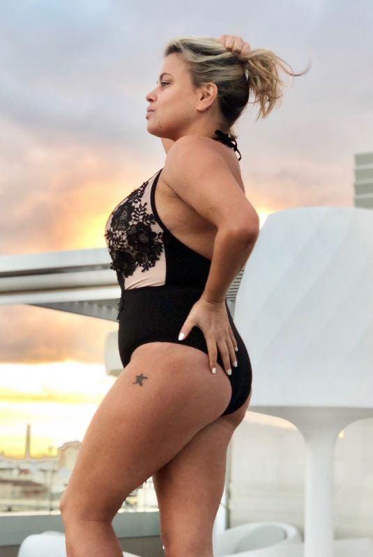 NADIA ESSEX in Swimsuit on Holiday in Malaga 01/31/2019
