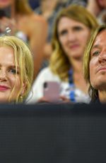 NICOLE KIDMAN and Keith Urban Kissing at Australia Open Tennis in Melbourne 01/24/2019