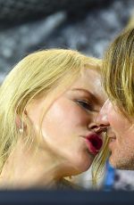 NICOLE KIDMAN and Keith Urban Kissing at Australia Open Tennis in Melbourne 01/24/2019
