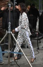 NINA DOBREV on the Set of Extra in Universal City 01/15/2019