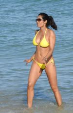 PADMA LAKSHMI in Bikini on the Beach in Miami 01/05/2019