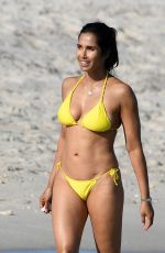 PADMA LAKSHMI in Bikini on the Beach in Miami 01/05/2019