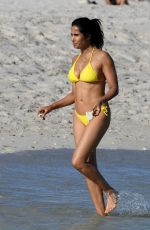 PADMA LAKSHMI in Bikini on the Beach in Miami 01/05/2019