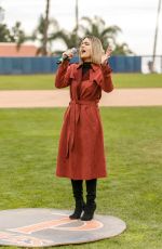 PIA TOSCANO at a Charity Softball Game to Benefit California Strong in Malibu 01/13/2019