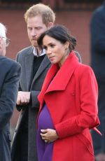 Pregnant MEGHAN MARKLE at Town of Birkenhead in Merseyside 01/14/2019