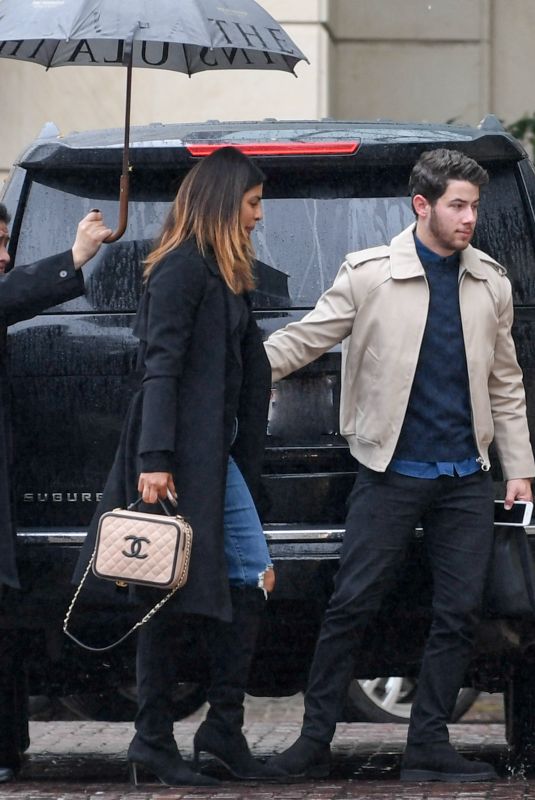 PRIYANKA CHOPRA and Nick Jonas Arrives at Peninsula Hotel in New York 01/17/2019