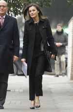 QUEEN LETIZIA OF SPAIN Out and About in Madrid 01/17/2019