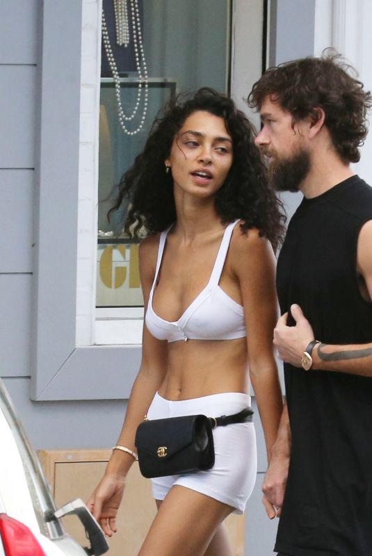 RAVEN LYNN and Jack Dorsey Out Shopping in St Barth 12/30/2018
