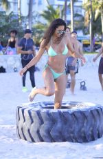 REBECCA SCOTT in Bikini at a Beach in Miami 01/08/2019