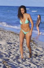REBECCA SCOTT in Bikini at a Beach in Miami 01/08/2019