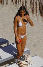 REBECCA SCOTT in Bikini on the Beach in Miami 01/02/2019