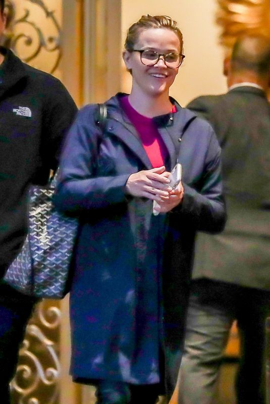 REESE WITHERSPOON Leaves Montage Hotel in Beverly Hills 01/07/2019