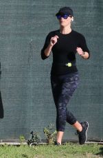 REESE WITHERSPOON Out Jogging in Brentwood 01/26/2019