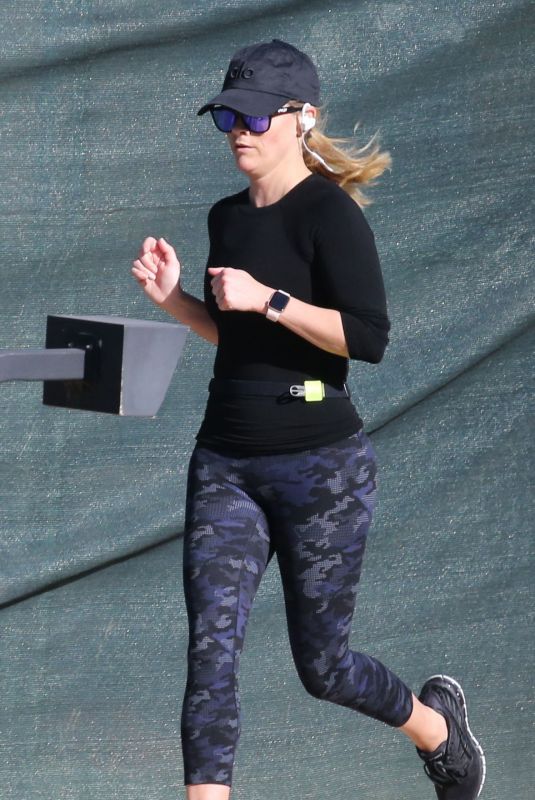 REESE WITHERSPOON Out Jogging in Brentwood 01/26/2019