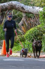 REESE WITHERSPOON Out Jogging with Her Dogs in Santa Monica 01/13/2019