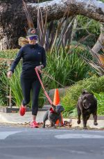REESE WITHERSPOON Out Jogging with Her Dogs in Santa Monica 01/13/2019