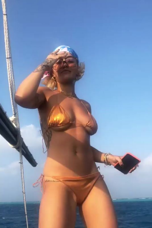 RITA ORA in Bikini on Vacation in Maldives - Instagram Pictures, January 2019