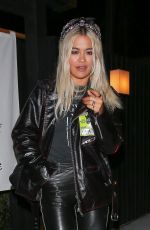 RITA ORA Leaves Chateau Hanare in Los Angeles 01/21/2019