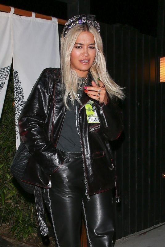 RITA ORA Leaves Chateau Hanare in Los Angeles 01/21/2019