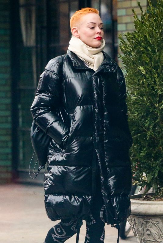 ROSE MCGOWAN Arrives at Bowery Hotel in New York 01/23/2019
