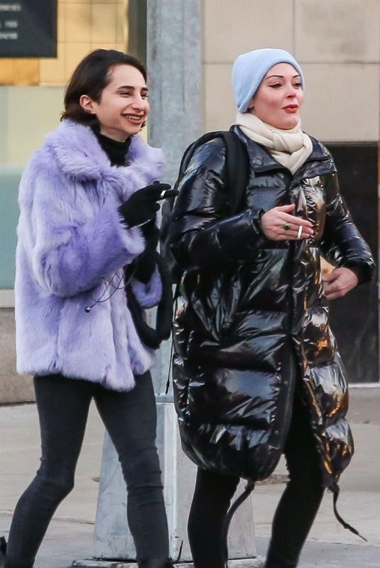 ROSE MCGOWAN Out with a Friend in New York 01/28/2019