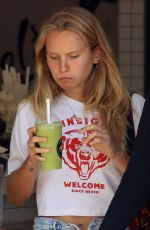 SAILOR BRINKLEY in Denim Shorts at Juice Bar in Sydney 01/17/2019