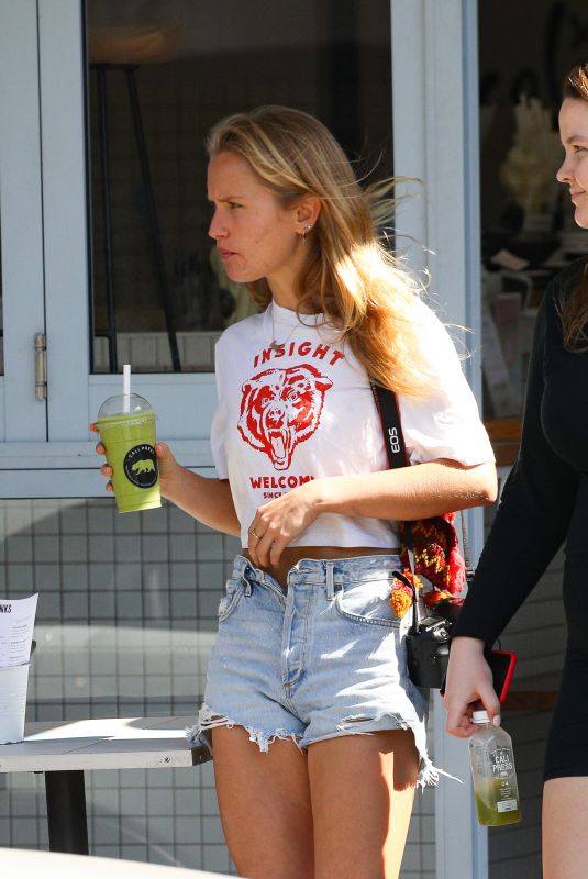 SAILOR BRINKLEY in Denim Shorts at Juice Bar in Sydney 01/17/2019