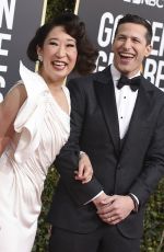 SANDRA OH and Andy Samberg at 2019 Golden Globe Awards in Beverly Hills 01/06/2019