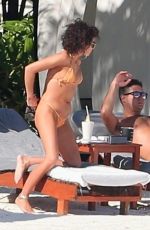 SARAH HYLAND in Bikini on Vacation in Playa Del Carmen 01/04/2019