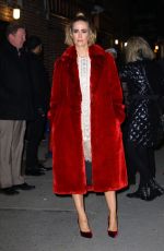 SARAH PAULSON Arrives at Late Show in New York 01/17/2019