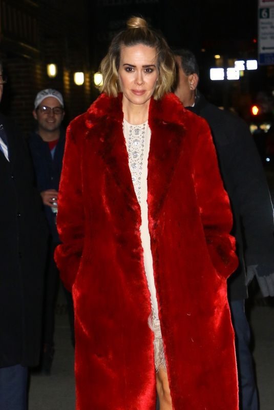 SARAH PAULSON Arrives at Late Show in New York 01/17/2019