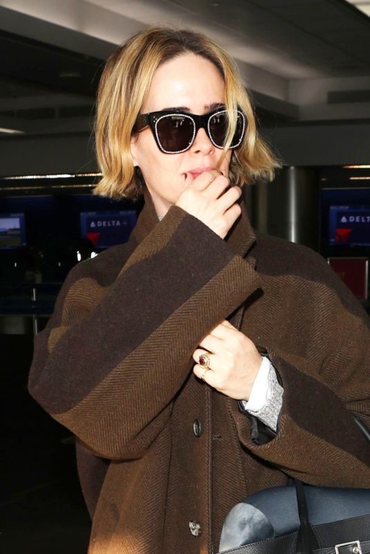 SARAH PAULSON at LAX Airport in Los Angeles 01/03/2019