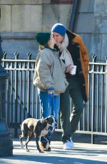 SIENNA MILLER and Lucas Zwirner Out with Their Dog in New York 01/13/2019