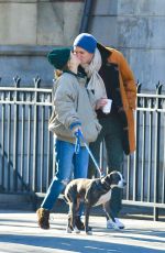 SIENNA MILLER and Lucas Zwirner Out with Their Dog in New York 01/13/2019