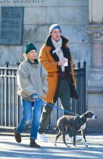 SIENNA MILLER and Lucas Zwirner Out with Their Dog in New York 01/13/2019