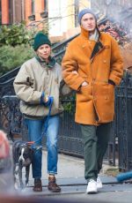 SIENNA MILLER and Lucas Zwirner Out with Their Dog in New York 01/13/2019
