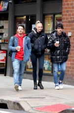 SOPHIE TURNER and Joe and Kevin Jonas Out in New York 01/19/2019