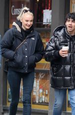 SOPHIE TURNER and Joe and Kevin Jonas Out in New York 01/19/2019