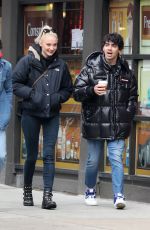 SOPHIE TURNER and Joe and Kevin Jonas Out in New York 01/19/2019