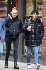 SOPHIE TURNER and Joe and Kevin Jonas Out in New York 01/19/2019