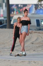 STELLA MAXWELL and TAYLOR HILL on the Set fot VS Photoshoot in Venice Beach 01/11/2019