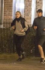 SUKI WTAERHOUSE and Robert Pattinson Out Jogging in London 01/25/2019
