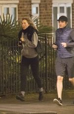 SUKI WTAERHOUSE and Robert Pattinson Out Jogging in London 01/25/2019