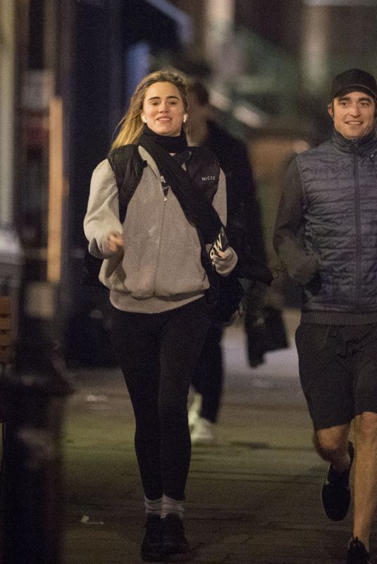 SUKI WTAERHOUSE and Robert Pattinson Out Jogging in London 01/25/2019