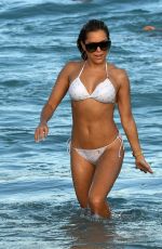 SYLVIE MEIS in a White Bikini on the Beach in Miami 01/01/2019