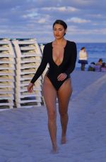 TAO WICKRATH in Swimsuit on the Beach in Miami 01/08/2019