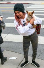 VANESSA MORGAN Out with Her Dog in Los Angeles 01/05/2019