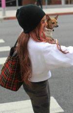 VANESSA MORGAN Out with Her Dog in Los Angeles 01/05/2019