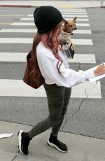 VANESSA MORGAN Out with Her Dog in Los Angeles 01/05/2019